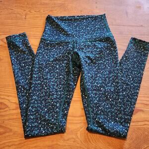 LULULEMON WUNDER UNDER HIGH RISE LEGGING PANT WOMENS 4 MOUNTAIN PEAK GREEN PRINT